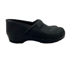 Dansko Womens 41 Clog Black Leather Classic Comfort Professional Nurse Slip On